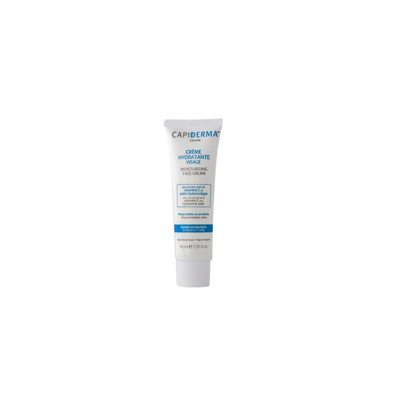 Capiderma Creme Hydratante Visage 40ml flacon souple blanc avec bouchon à vis