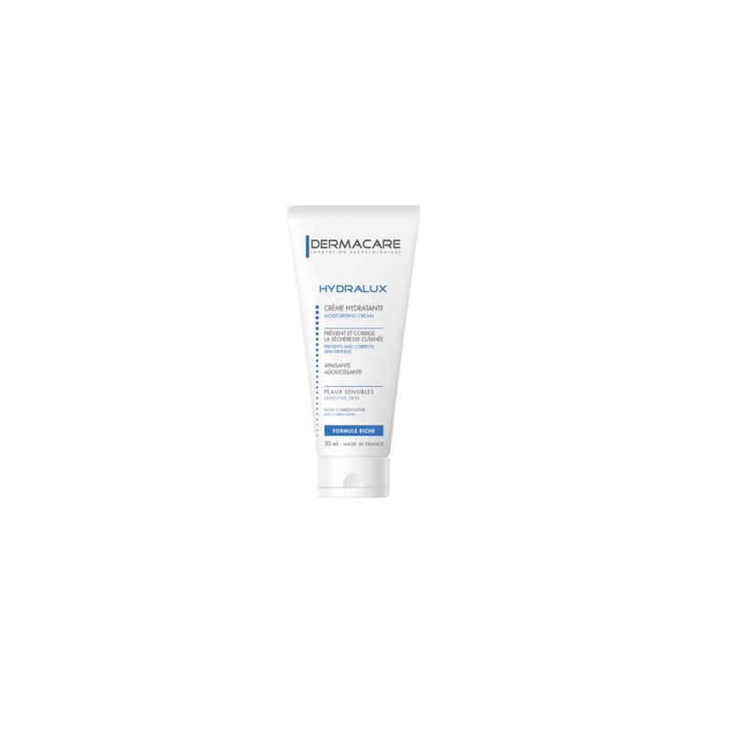 Dermacare Hydralux Crème Hydratante tube blanc souple avec bouchon clips