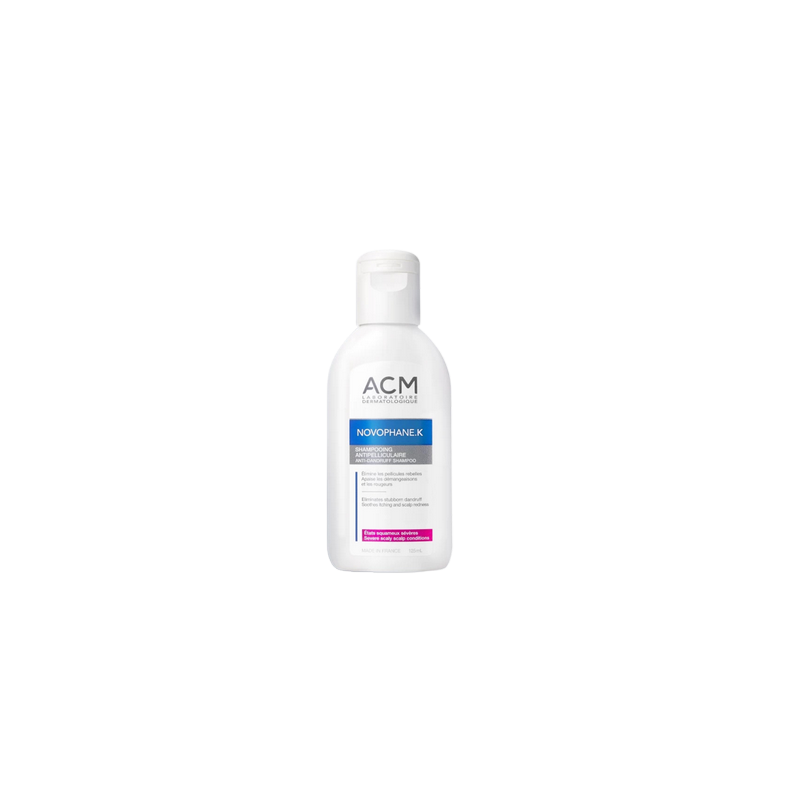 ACM Novophane.K Shampooing Antipelliculaire 125ml flacon blanc avec bouchon clips