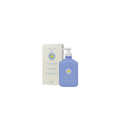 M&D Camomilla Blu Gel Nettoyant Surgras Bébé, Enfant, Adulte 300ml flacon bleu ciel avec système pompe