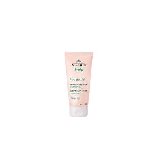 Nuxe Gommage Ressourçant Rêve au Thé Granit 150 ml tube souple rose transparent